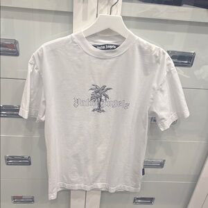 Palm Angels White Tee with Palm Tree Design
